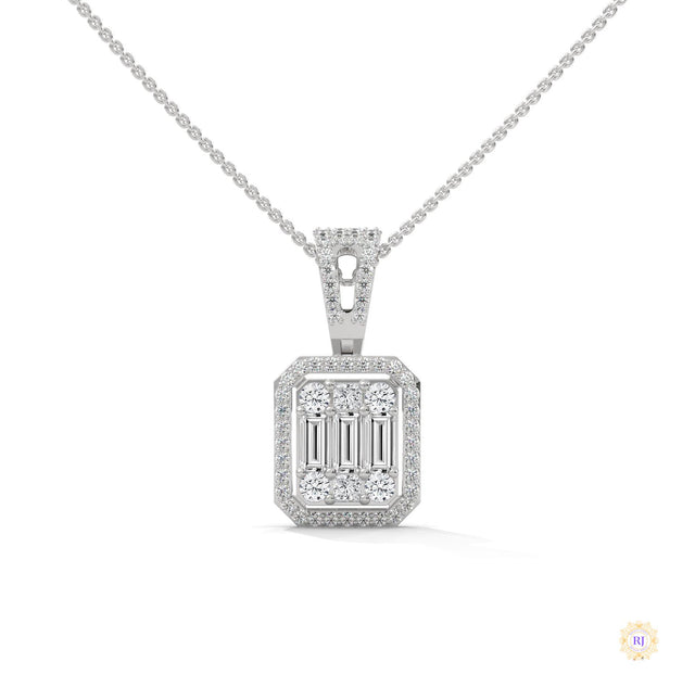 2.3 CT. Baguette & Round Diamond Pendant
