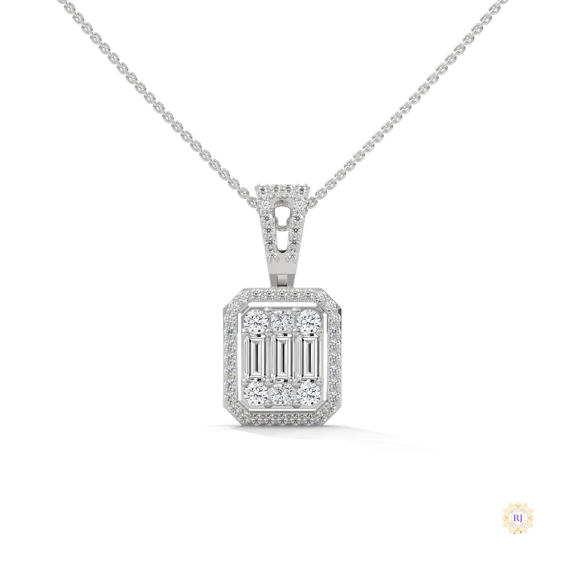 2.3 CT. Baguette & Round Diamond Pendant