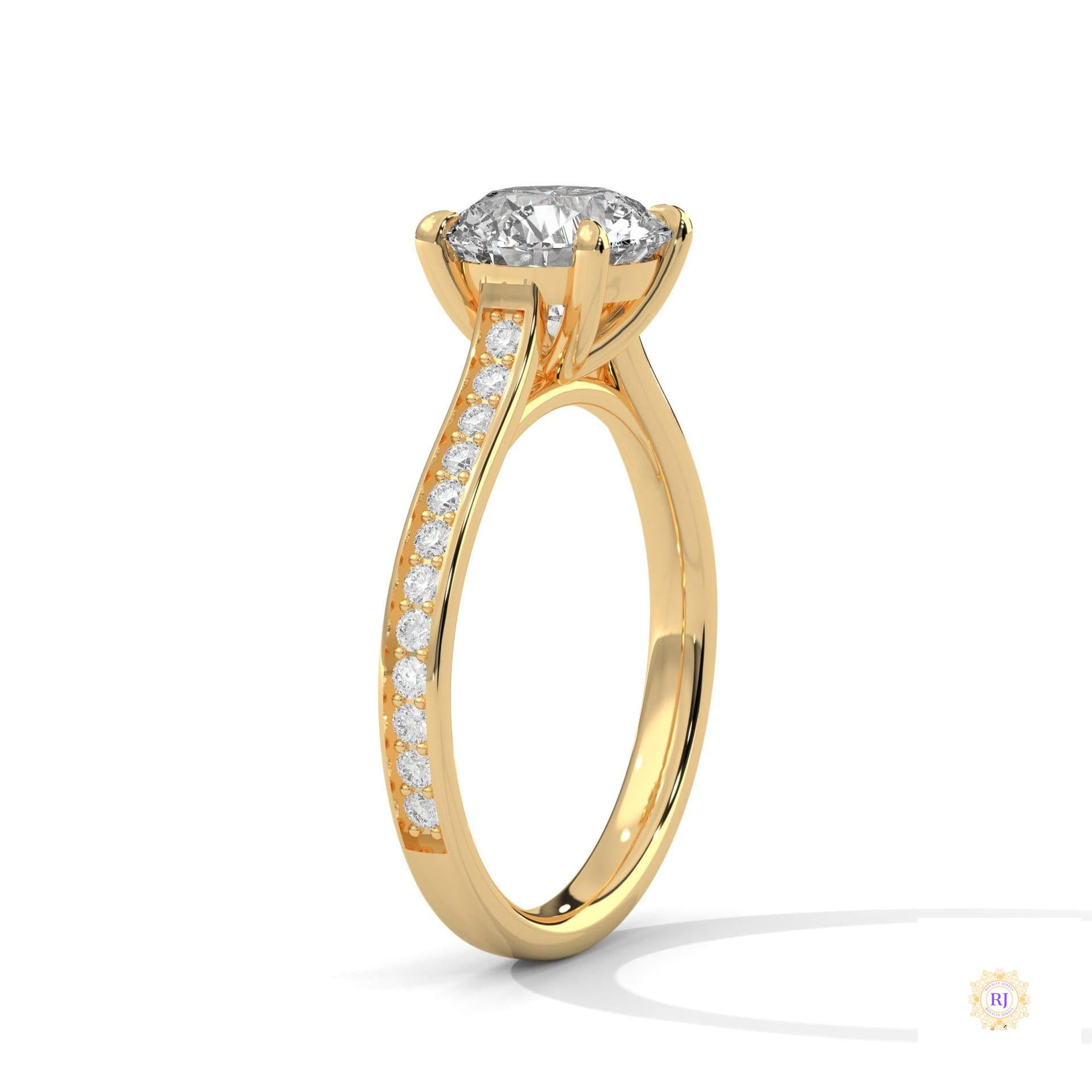 2.30 Ct. Cathedral Pavé Lab Diamond Ring