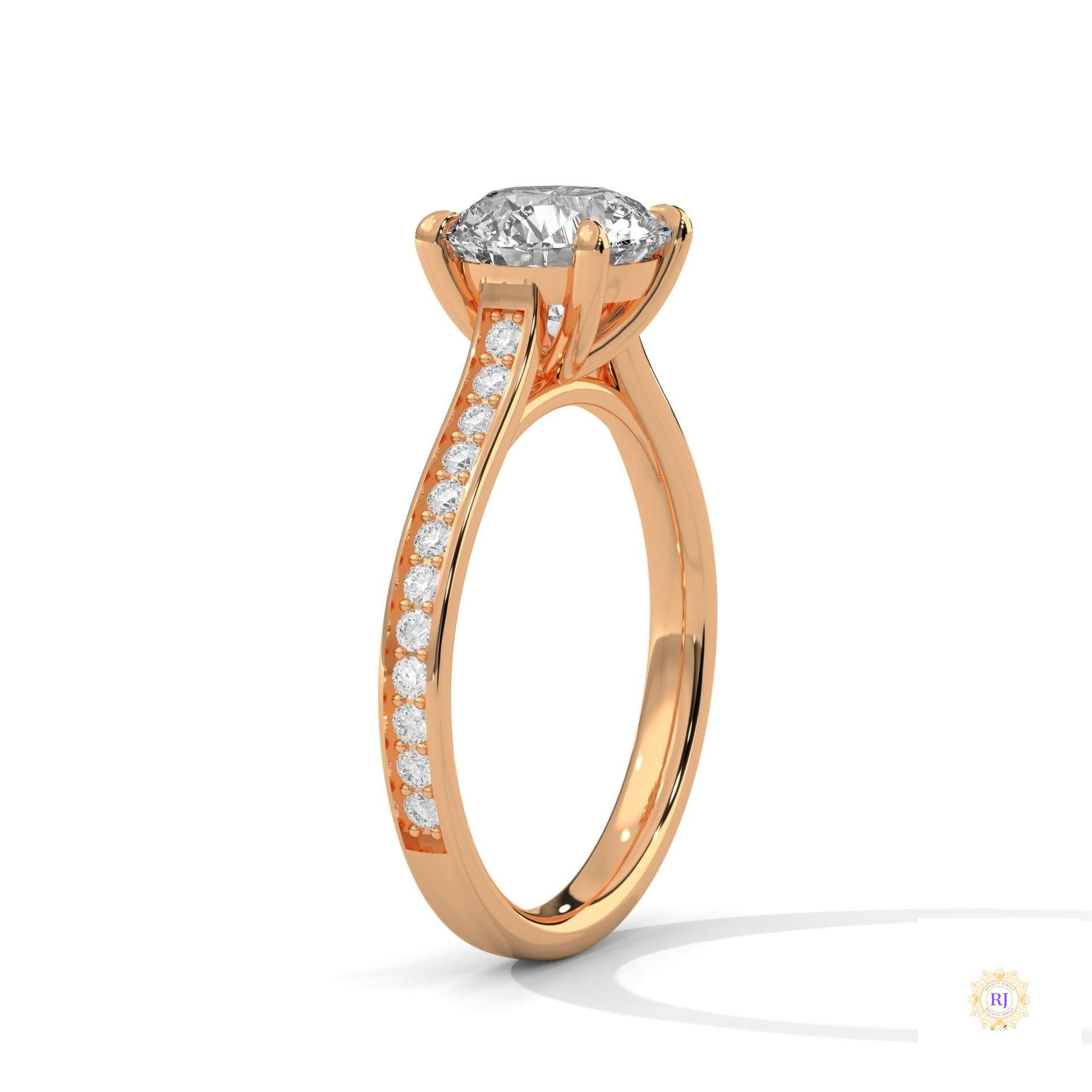 2.30 Ct. Cathedral Pavé Lab Diamond Ring
