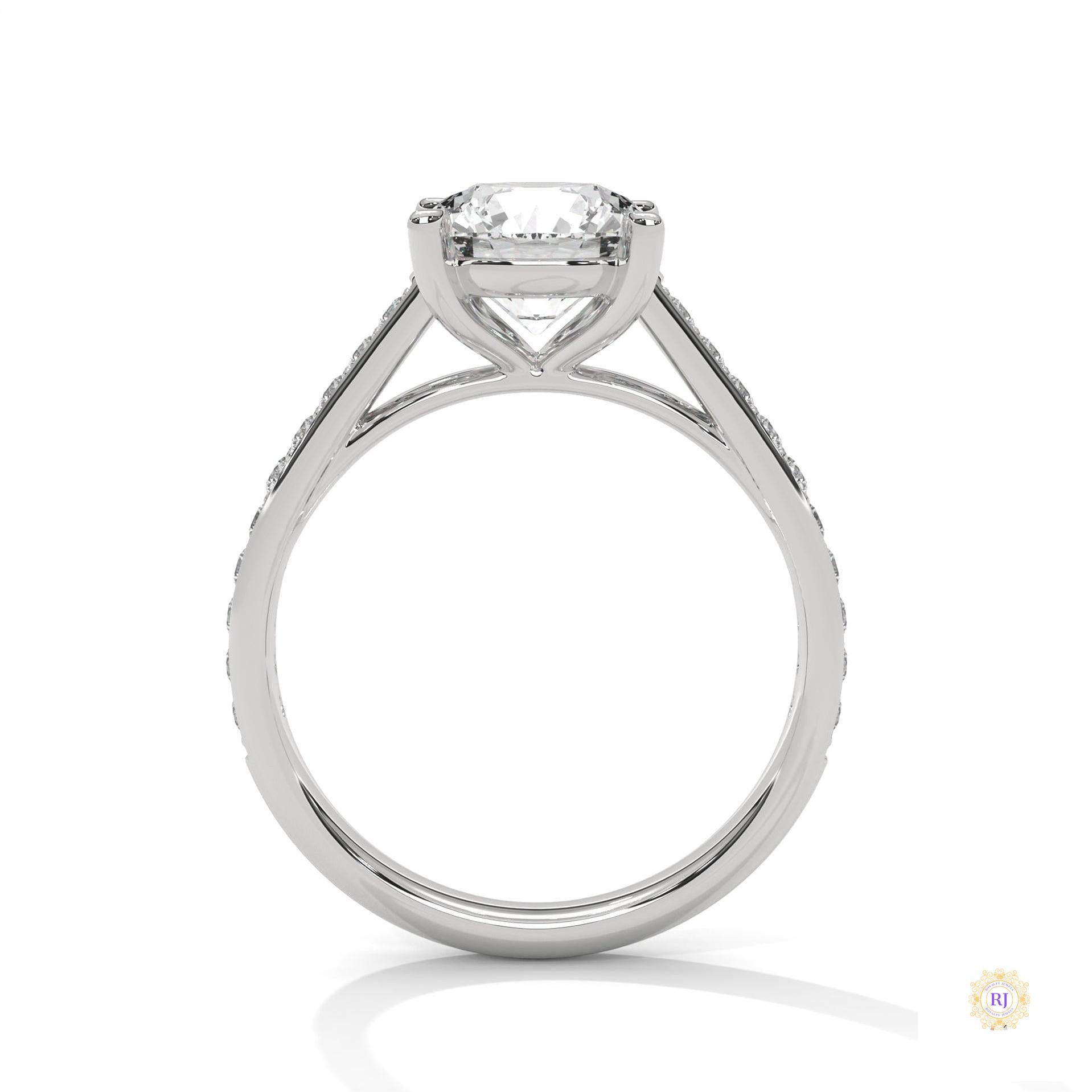2.30 Ct. Pavé Lab Diamond Engagement Ring