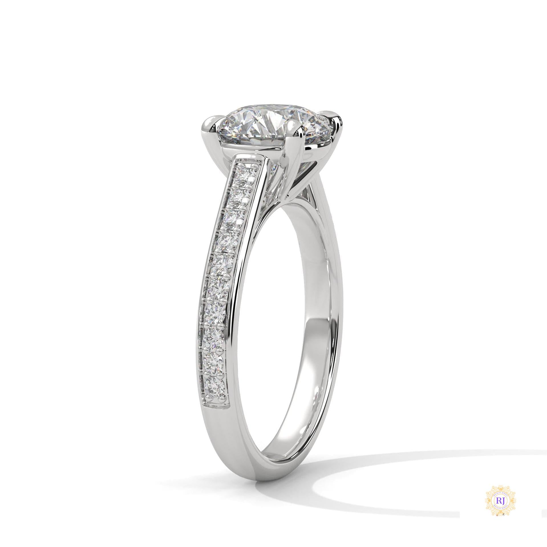 2.30 Ct. Pavé Lab Diamond Engagement Ring