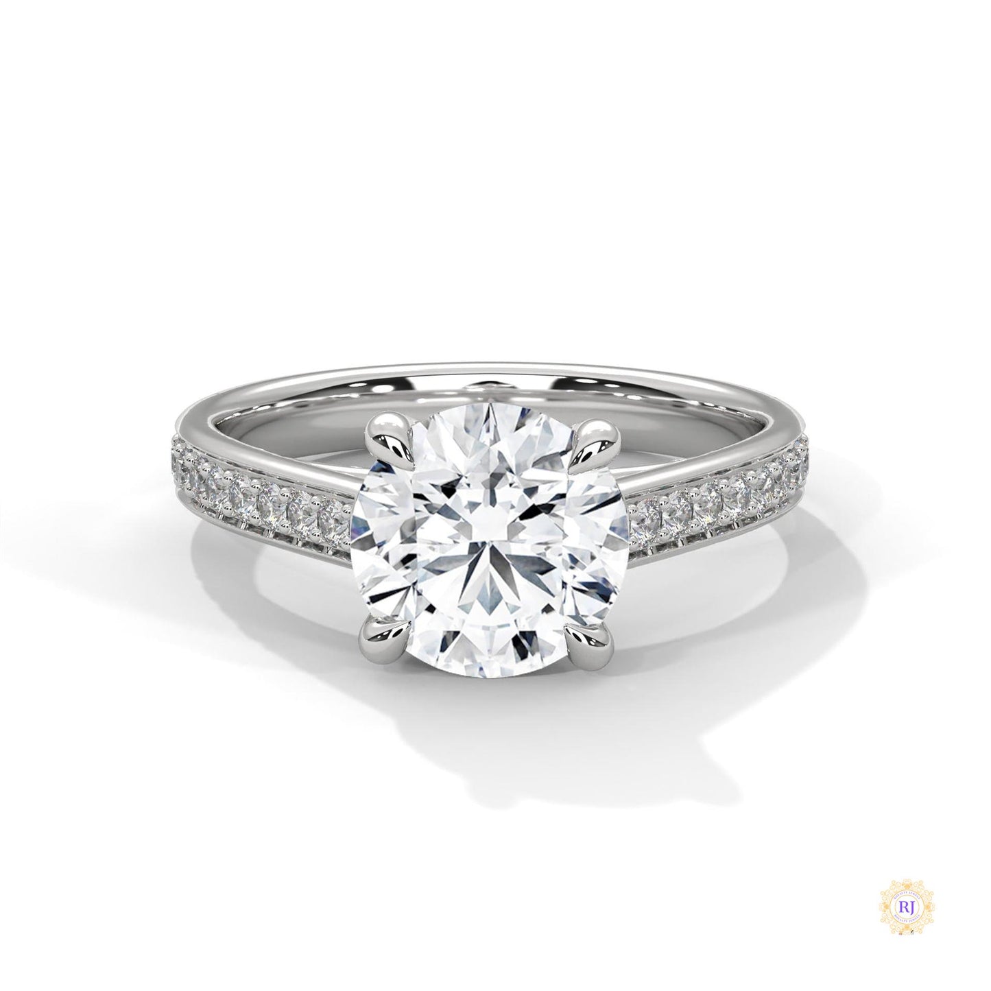 2.30 Ct. Pavé Lab Diamond Engagement Ring