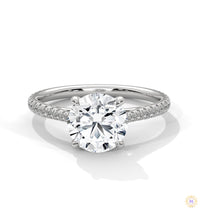 2.30 Ct. Round Lab Diamond Pavé Engagement Ring