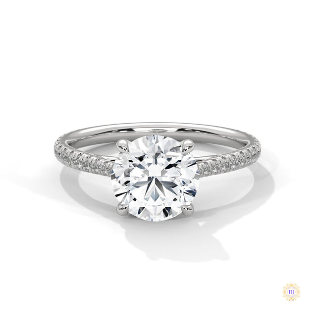 2.30 Ct. Round Lab Diamond Pavé Engagement Ring