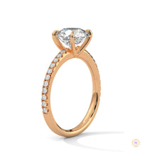 2.30 Ct. Round Pavé Solitaire Engagement Ring