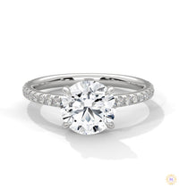 2.30 Ct. Round Pavé Solitaire Engagement Ring