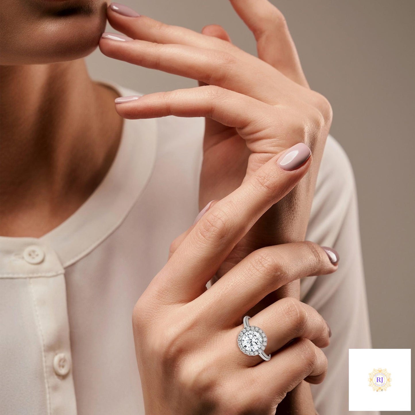 2.35 Ct. Halo Lab Diamond Engagement Ring