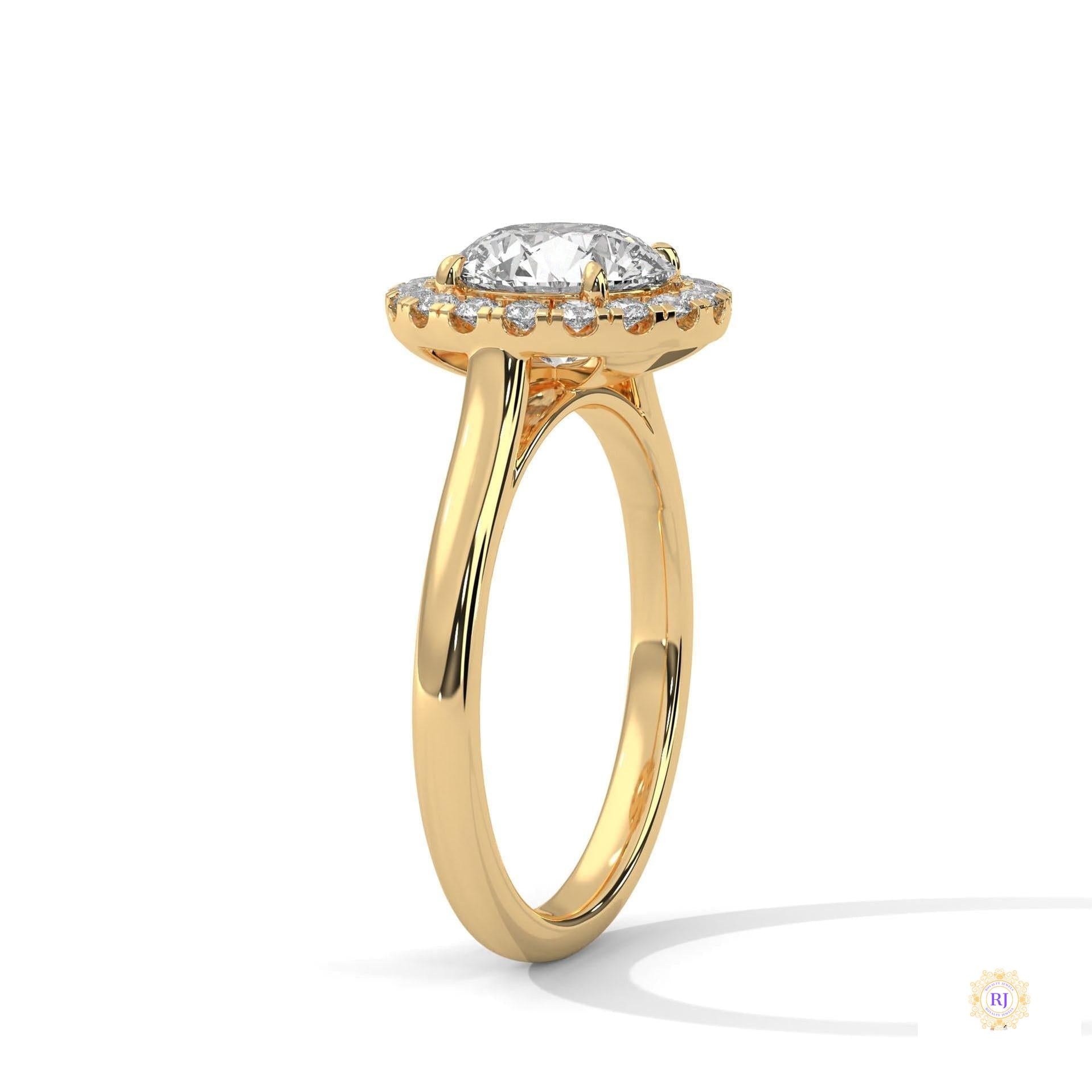 2.35 Ct. Halo Lab Diamond Engagement Ring