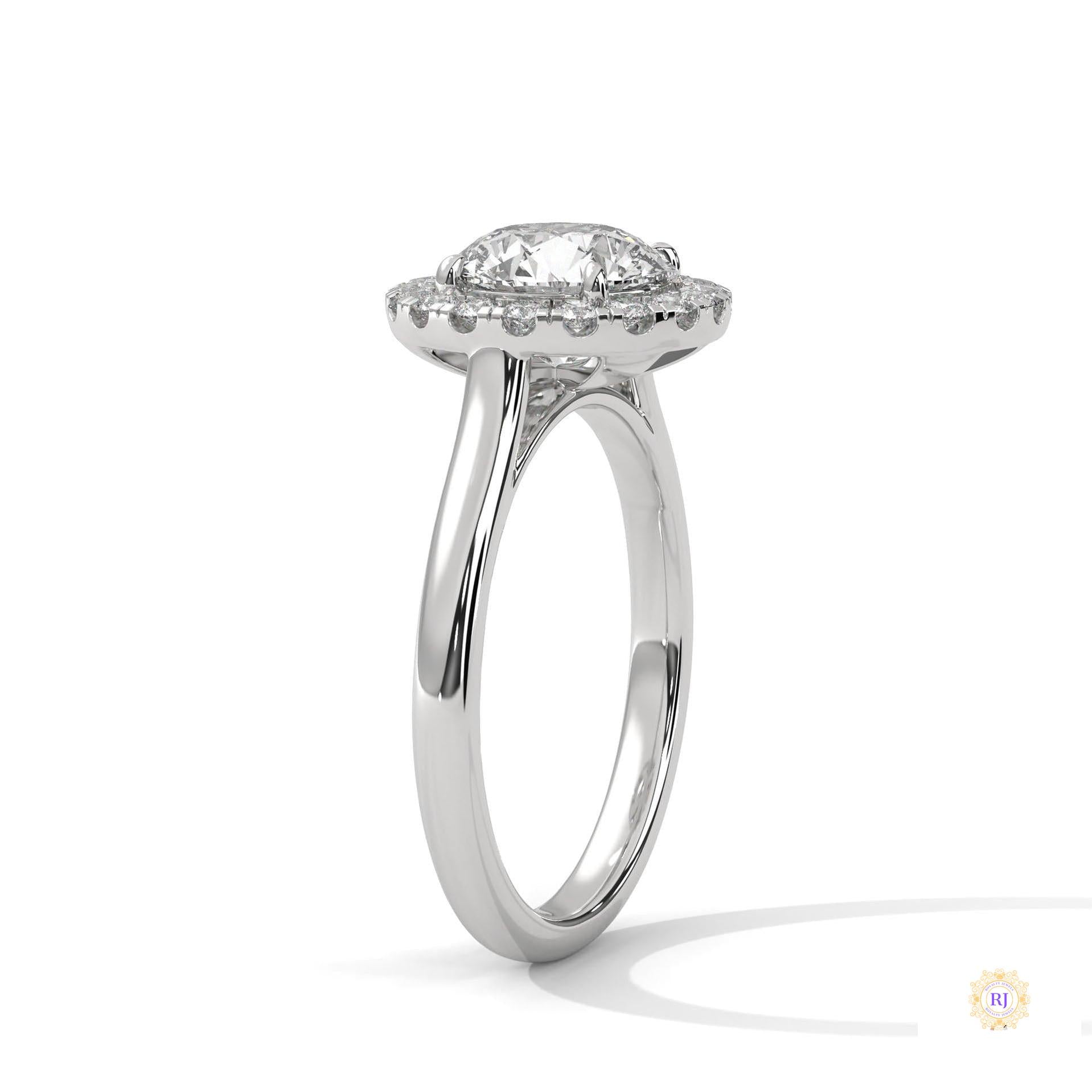 2.35 Ct. Halo Lab Diamond Engagement Ring