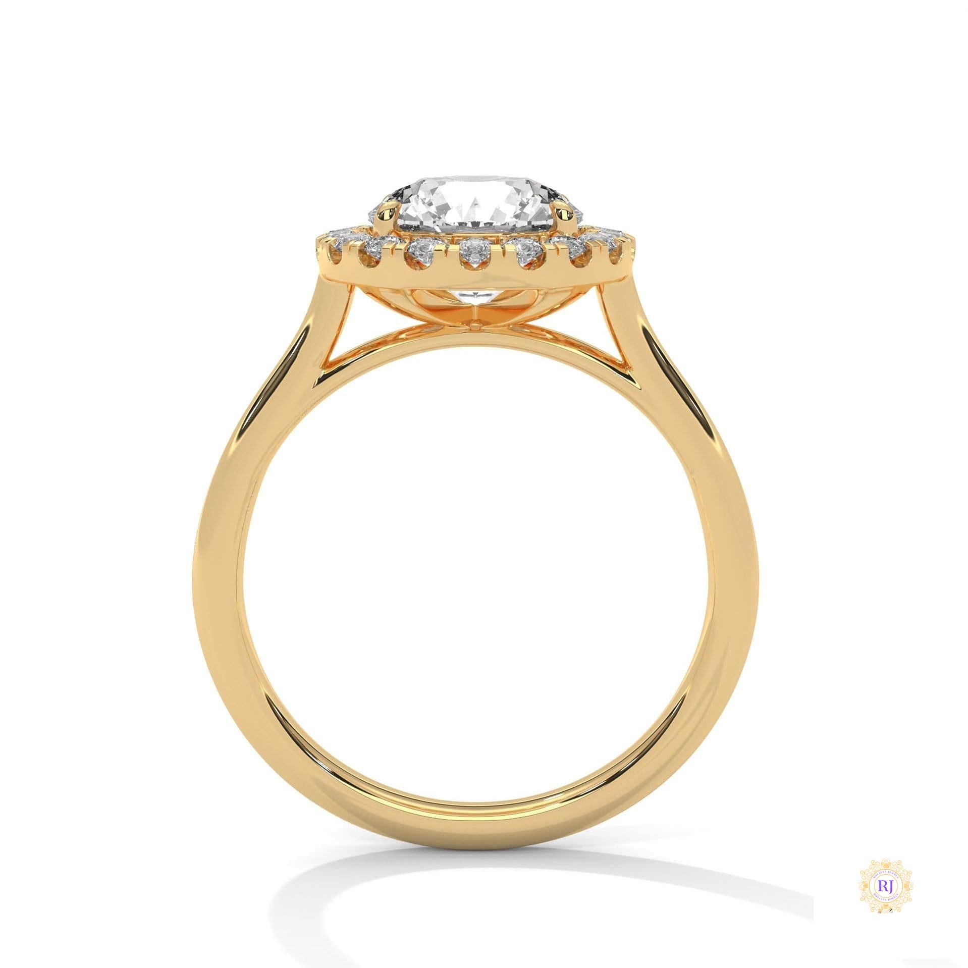 2.35 Ct. Halo Lab Diamond Engagement Ring