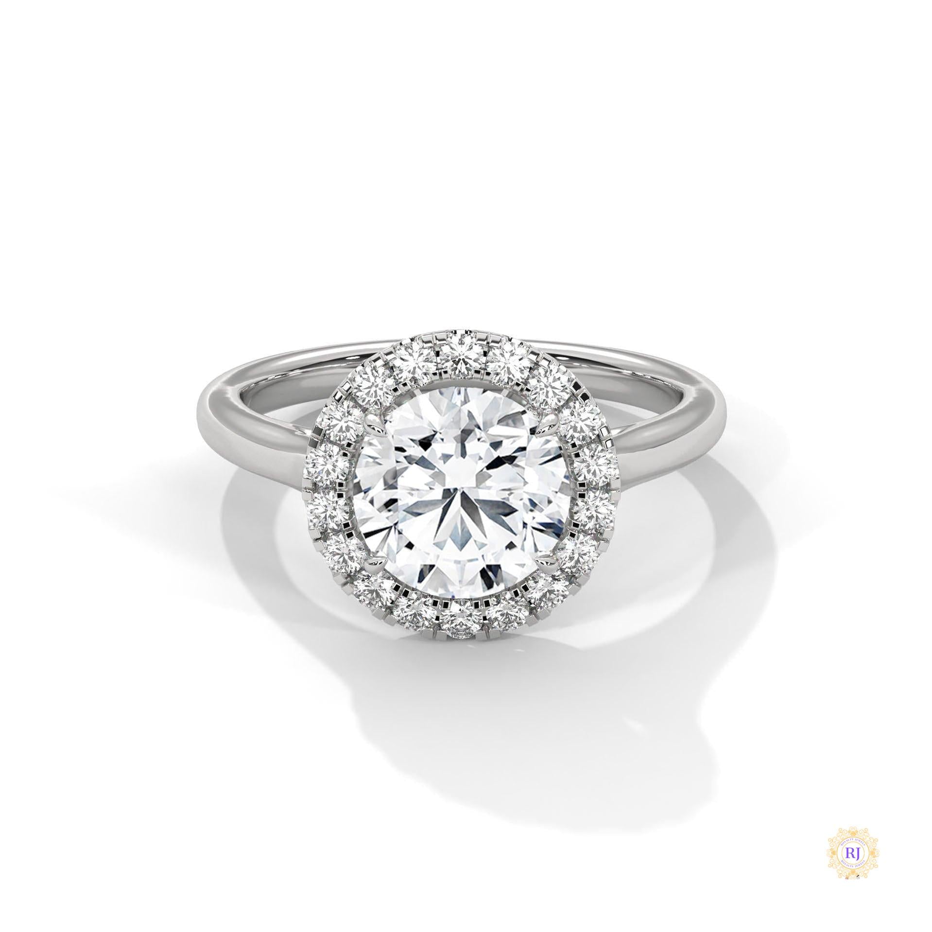 2.35 Ct. Halo Lab Diamond Engagement Ring