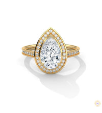 2.35 Ct. Pear Halo Lab Diamond Engagement Ring