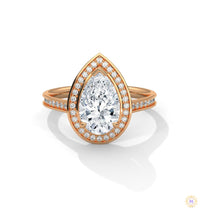 2.35 Ct. Pear Halo Lab Diamond Engagement Ring