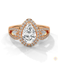 2.35 Ct. Pear Halo Lab Diamond Engagement Ring