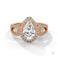 2.35 Ct. Pear Halo Lab Diamond Engagement Ring