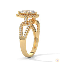 2.35 Ct. Pear Halo Lab Diamond Engagement Ring
