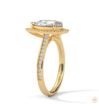 2.35 Ct. Pear Halo Lab Diamond Engagement Ring