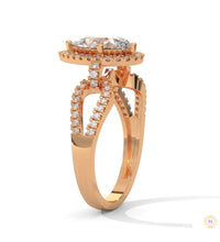 2.35 Ct. Pear Halo Lab Diamond Engagement Ring