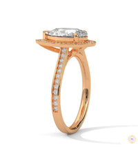 2.35 Ct. Pear Halo Lab Diamond Engagement Ring