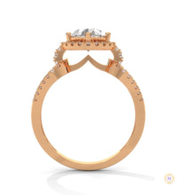 2.35 Ct. Pear Halo Lab Diamond Engagement Ring