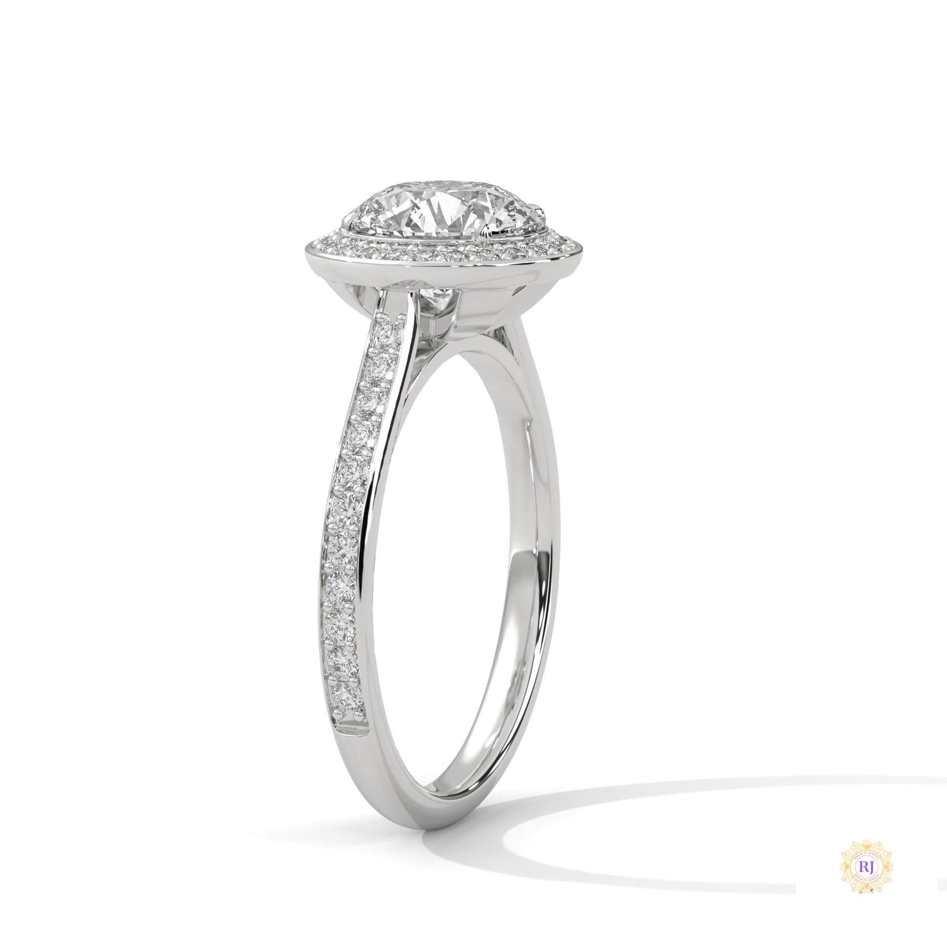 2.35 Ct. Round Halo Lab Diamond Engagement Ring