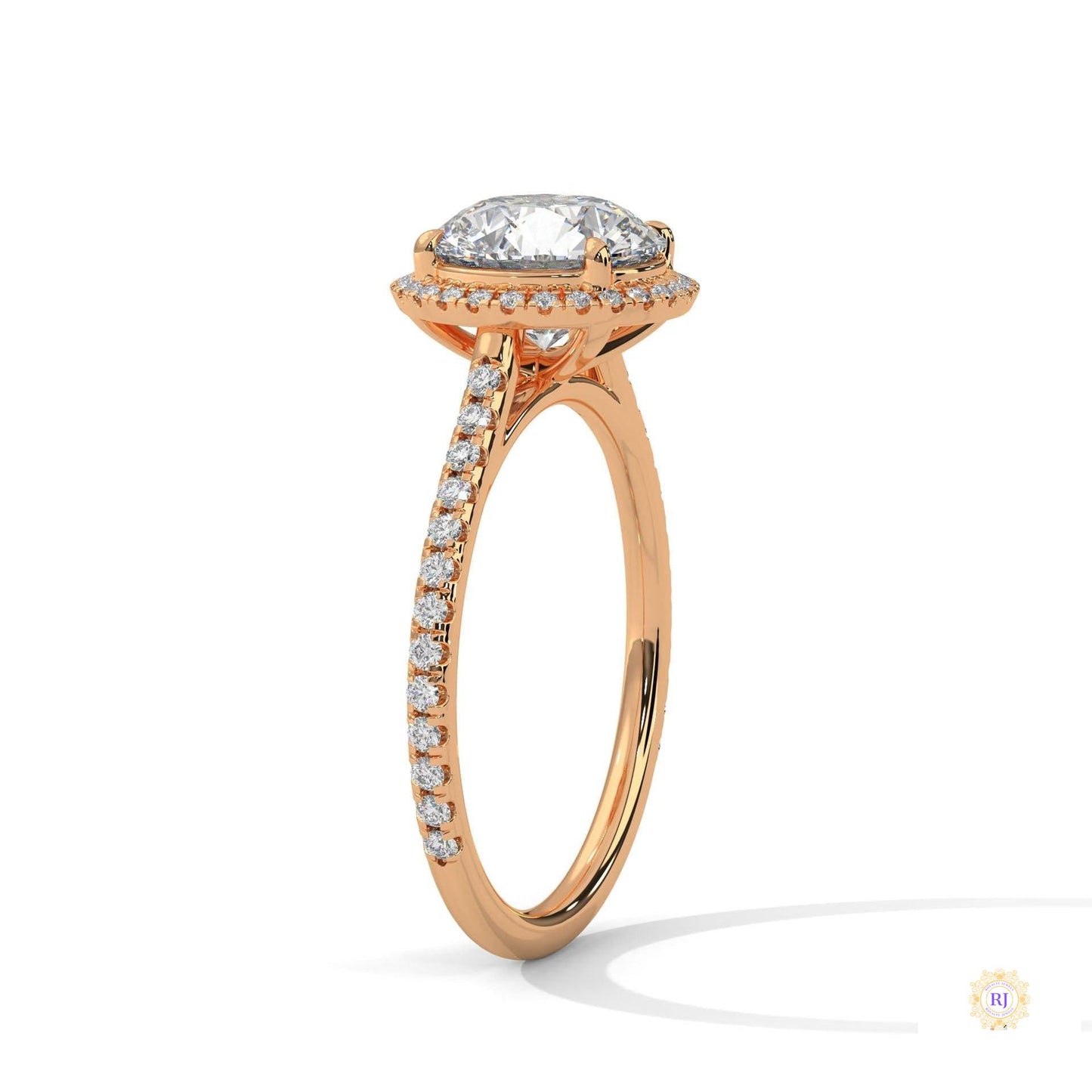 2.35 Ct. Round Halo Lab Diamond Engagement Ring