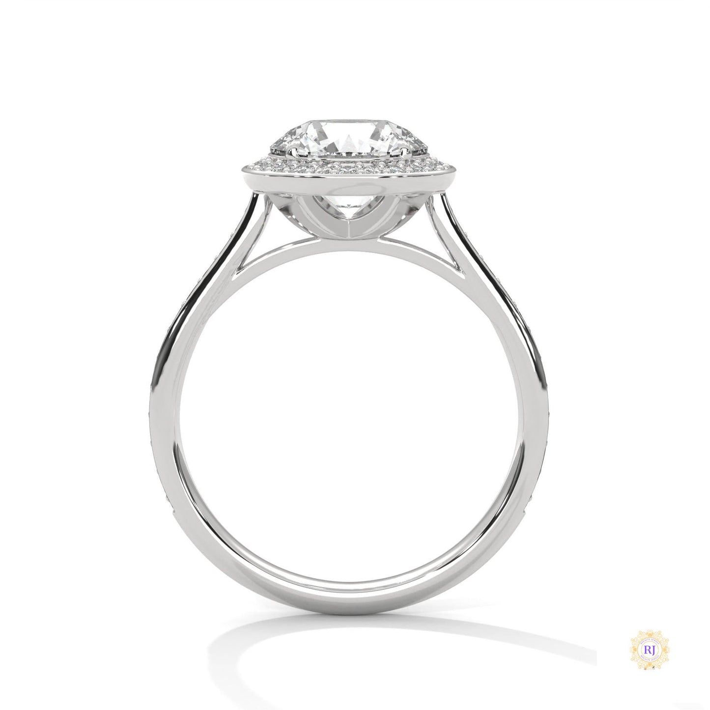 2.35 Ct. Round Halo Lab Diamond Engagement Ring