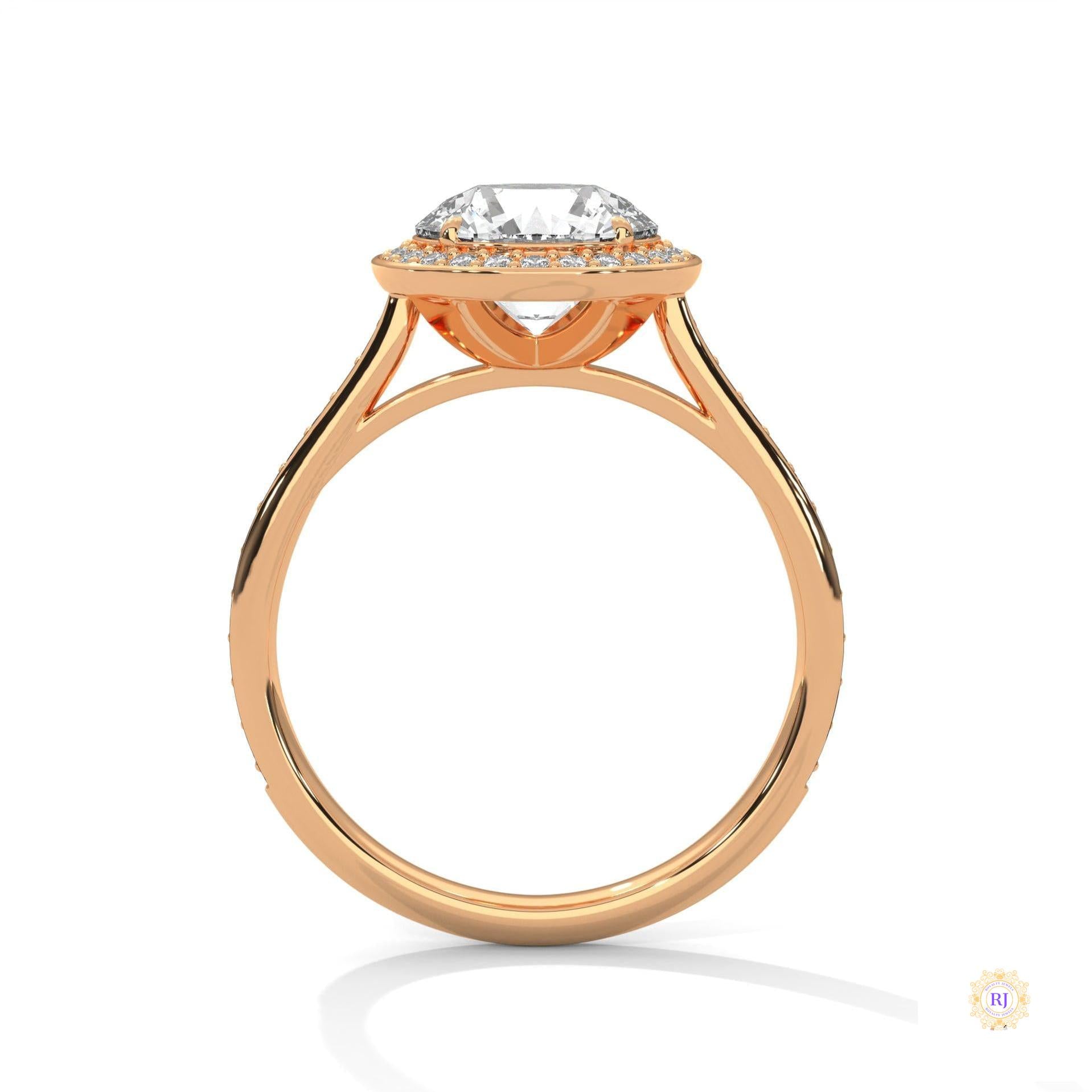 2.35 Ct. Round Halo Lab Diamond Engagement Ring