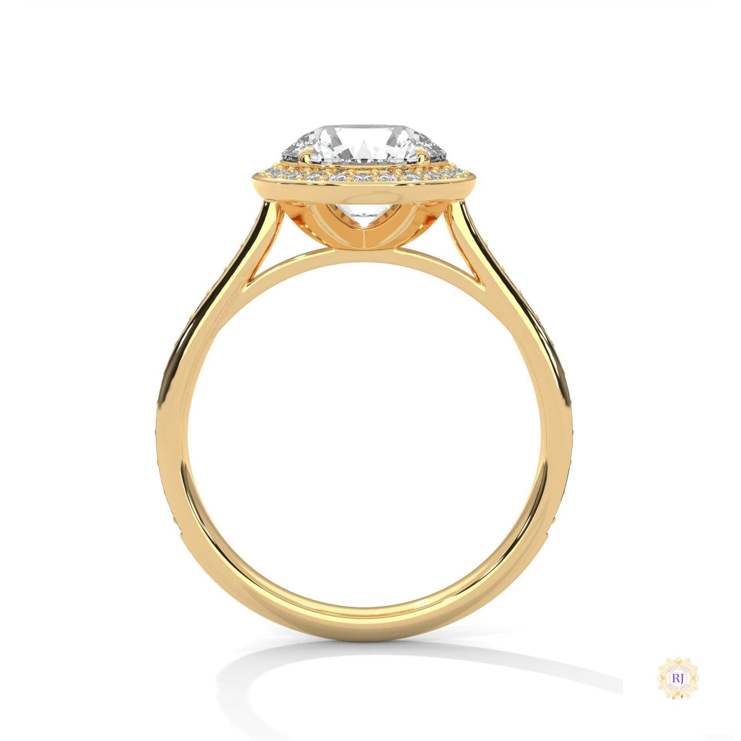 2.35 Ct. Round Halo Lab Diamond Engagement Ring