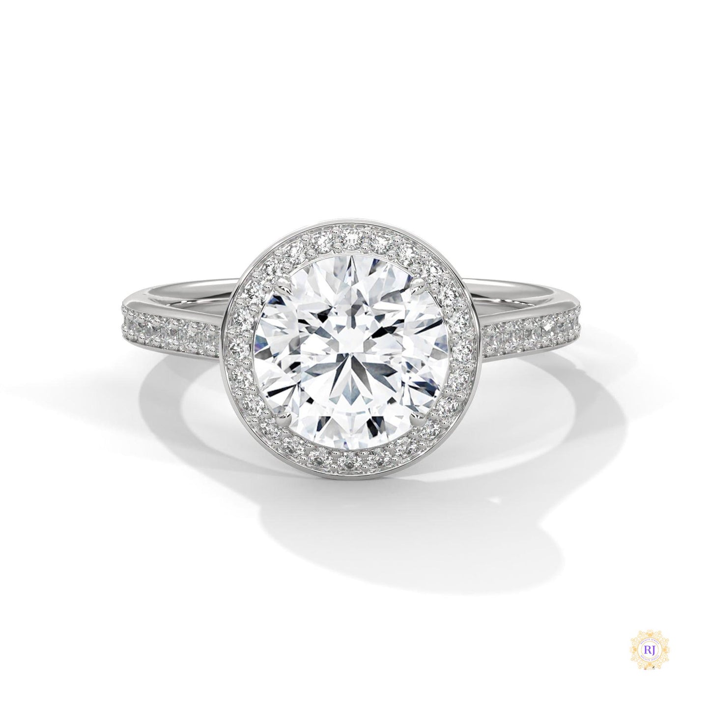 2.35 Ct. Round Halo Lab Diamond Engagement Ring