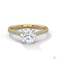2.40 Ct. Cushion Pavé Solitaire Engagement Ring