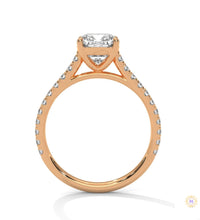 2.40 Ct. Cushion Pavé Solitaire Engagement Ring