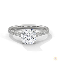 2.40 Ct. Cushion Pavé Solitaire Engagement Ring