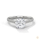 2.40 Ct. Cushion Pavé Solitaire Engagement Ring