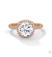 2.40 Ct. Halo Pavé Round Lab Diamond Engagement Ring