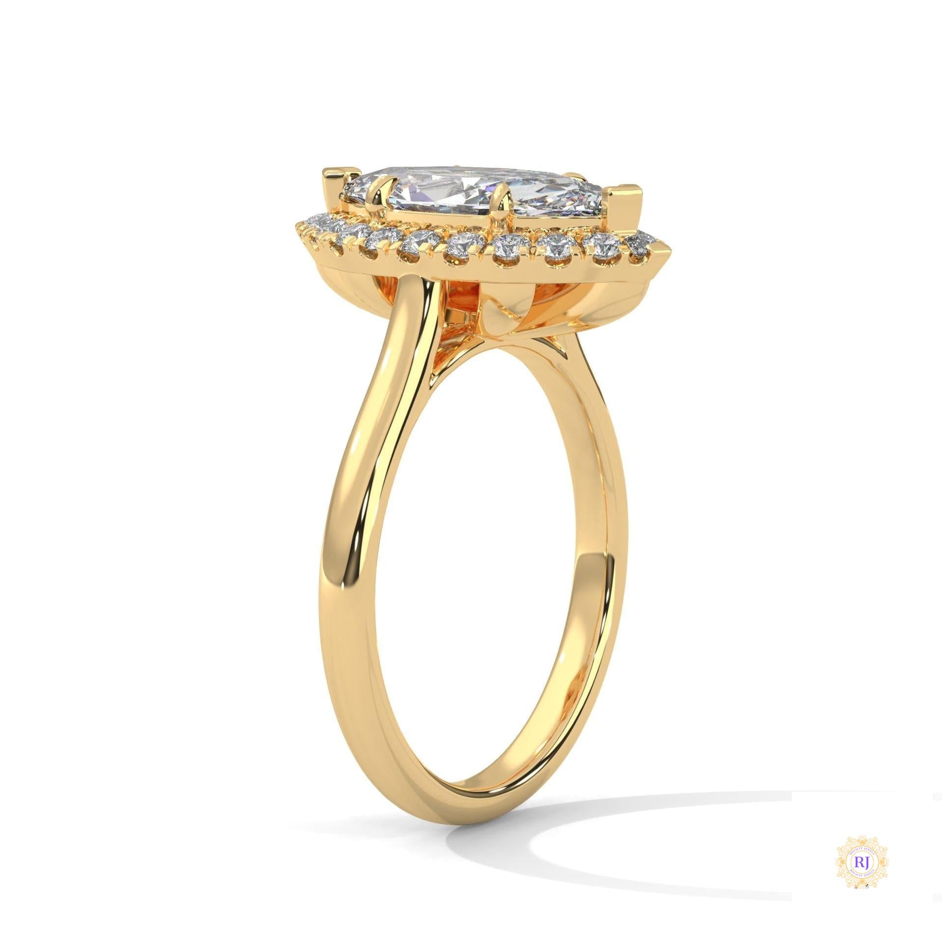 2.40 Ct. Marquise Halo Diamond Ring