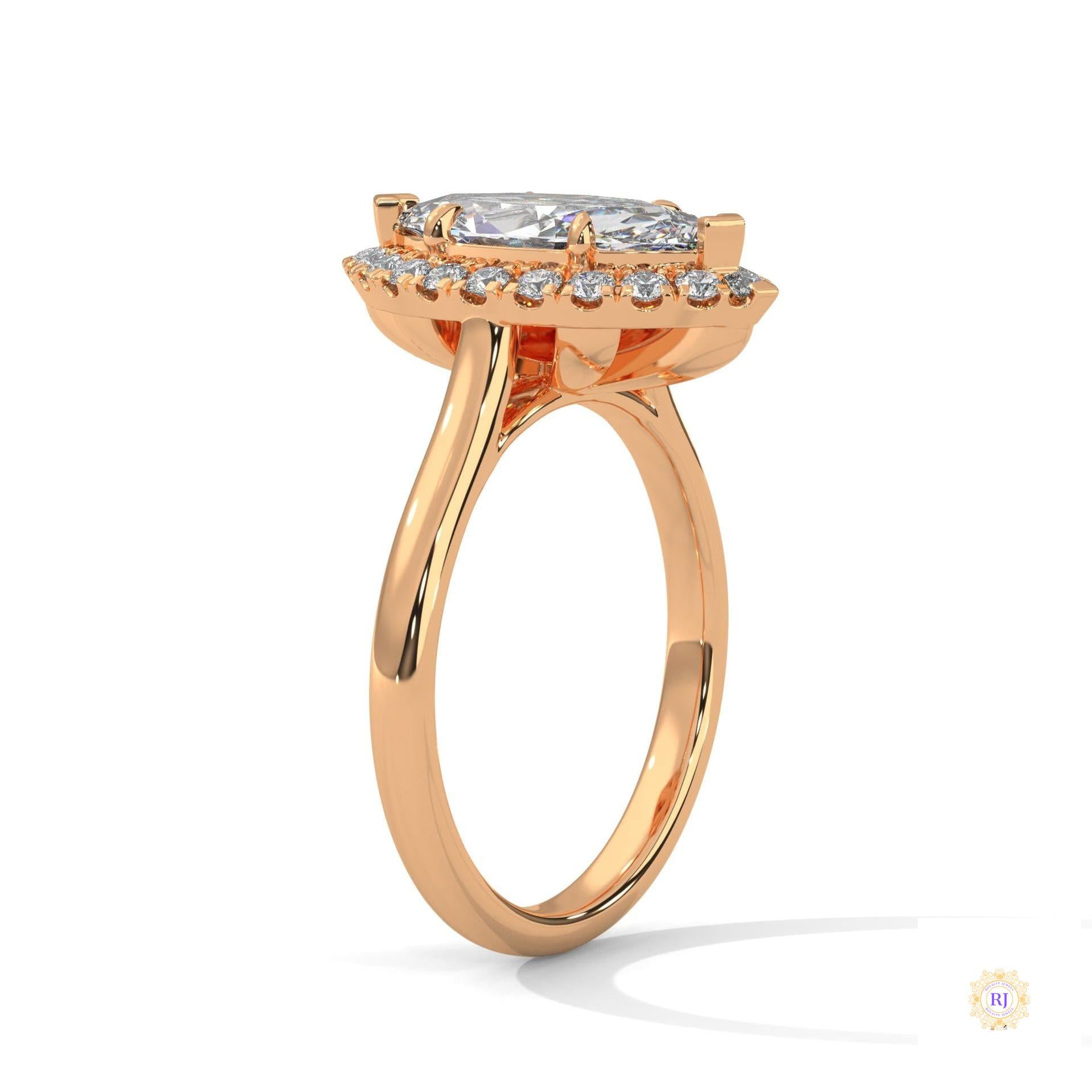 2.40 Ct. Marquise Halo Diamond Ring