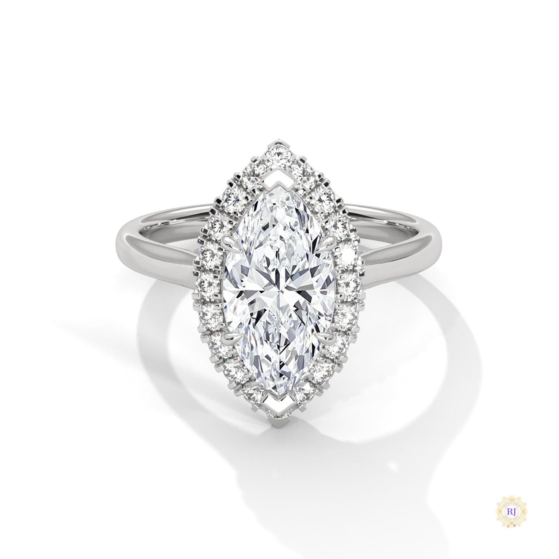 2.40 Ct. Marquise Halo Diamond Ring