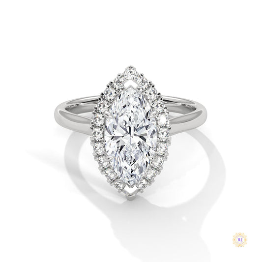 2.40 Ct. Marquise Halo Diamond Ring