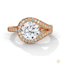 2.40 Ct. Twist Halo Lab Diamond Engagement Ring