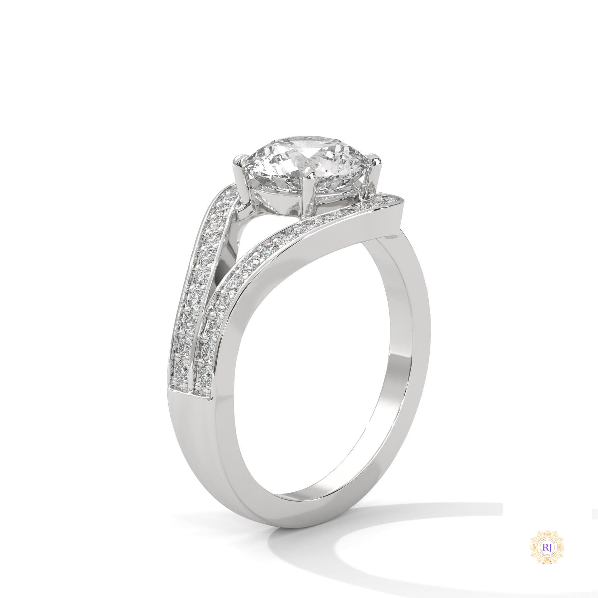 2.40 Ct. Twist Halo Lab Diamond Engagement Ring