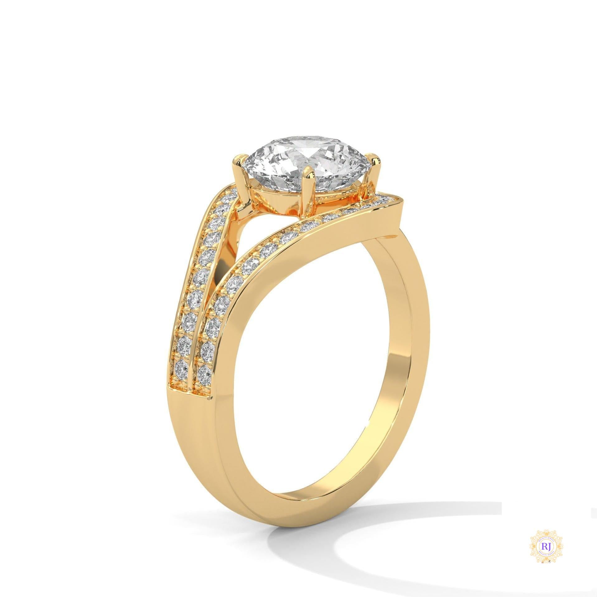 2.40 Ct. Twist Halo Lab Diamond Engagement Ring