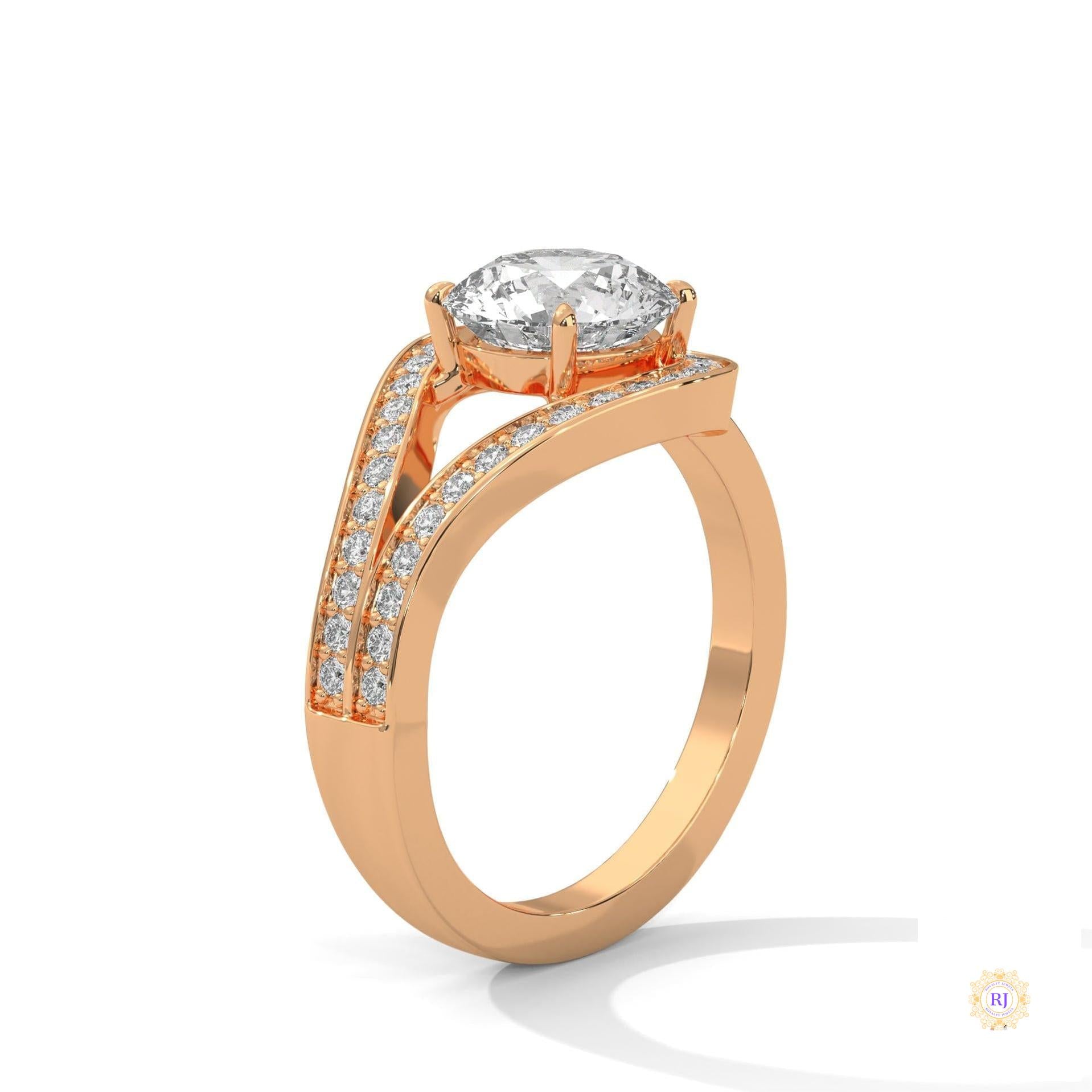 2.40 Ct. Twist Halo Lab Diamond Engagement Ring