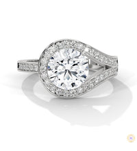 2.40 Ct. Twist Halo Lab Diamond Engagement Ring