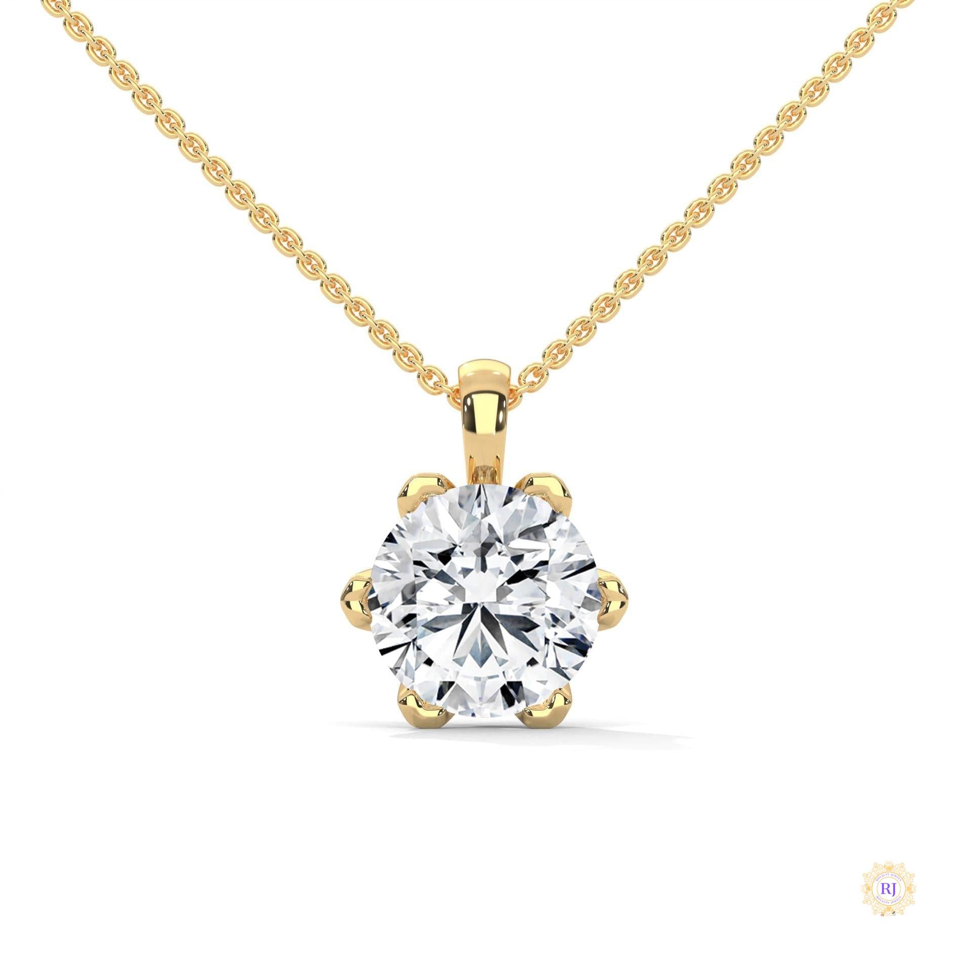 2.45 CT. 6-Prong Round Lab Diamond Pendant