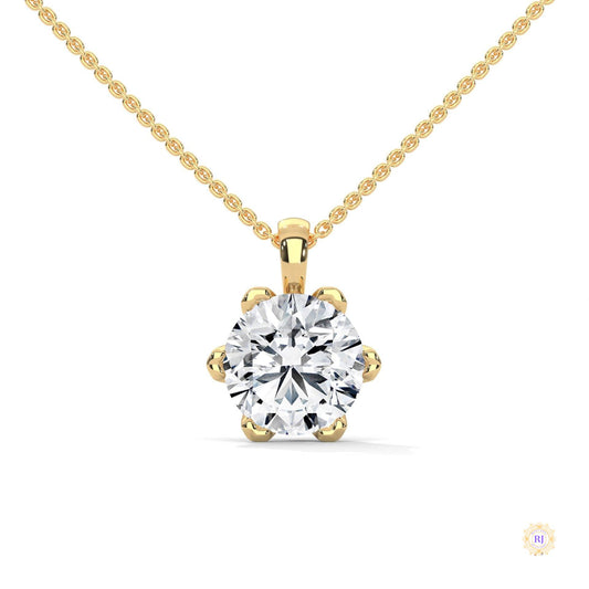 2.45 CT. 6-Prong Round Lab Diamond Pendant