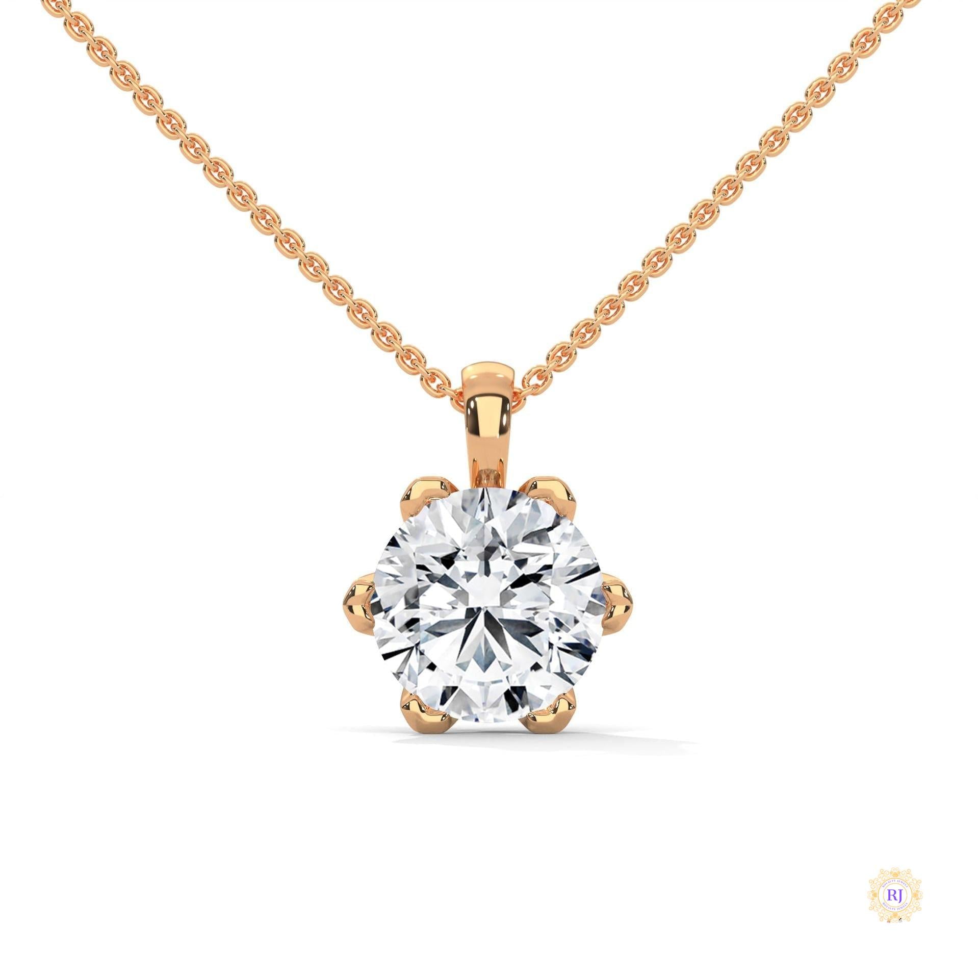 2.45 CT. 6-Prong Round Lab Diamond Pendant