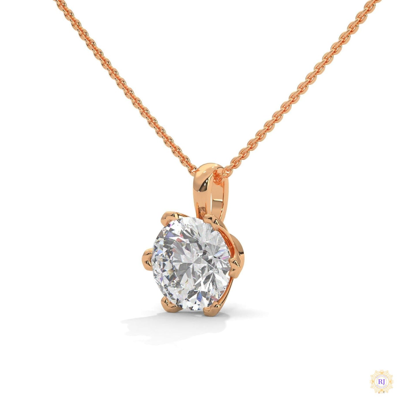 2.45 CT. 6-Prong Round Lab Diamond Pendant