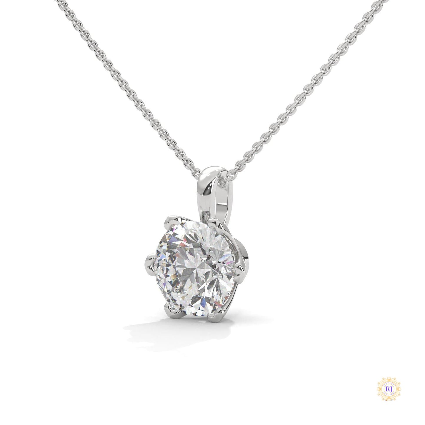 2.45 CT. 6-Prong Round Lab Diamond Pendant